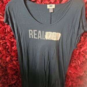 Old Navy Women's Deep Blue Graphic Tee Size Medium